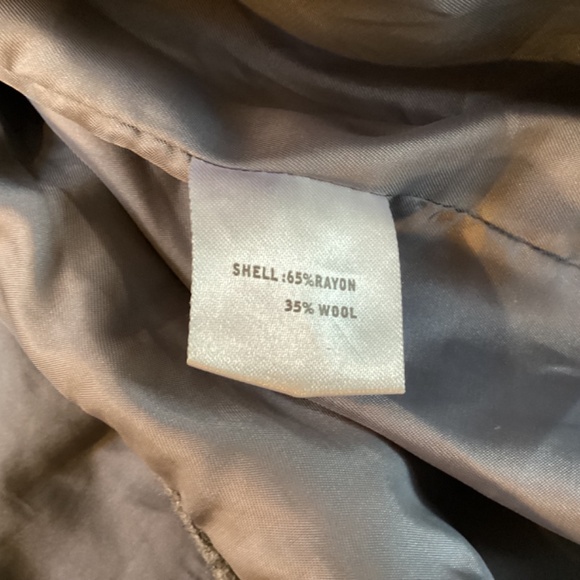 Wool Blend Gray Button Front Coat - Picture 10 of 11